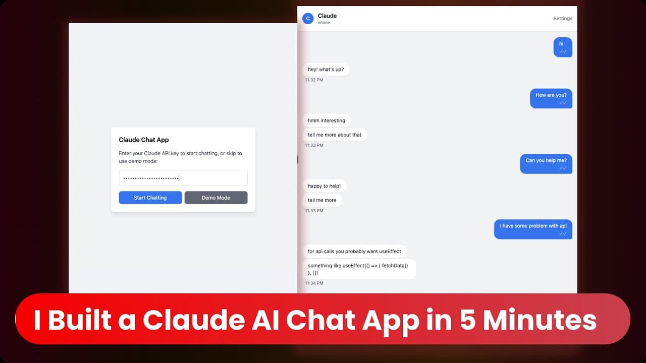 I Built a Claude AI Chat App in 5 Minutes (React + TypeScript) by Noor Mohammad thumbnail