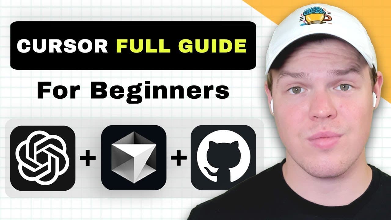 Cursor AI Beginner's Guide To AI Coding in 28 min (Claude AI, ChatGPT, GitHub, Firebase) by Corbin Brown thumbnail