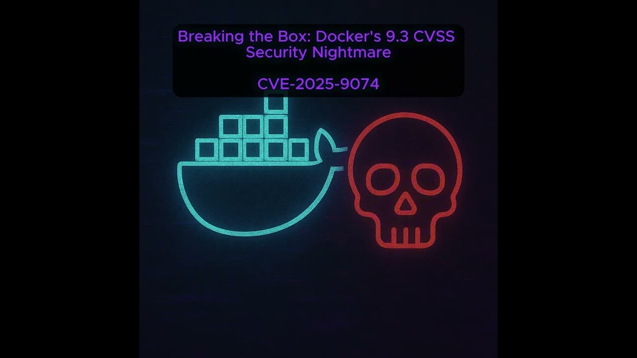 Breaking the Box: Docker’s 9.3 CVSS Security Nightmare - CVE-2025-9074 by VulnVibes thumbnail