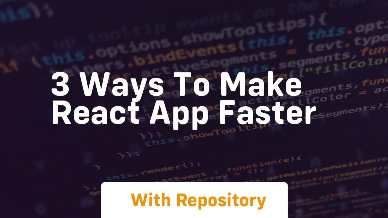 3 ways to make react app faster by CodeTime thumbnail